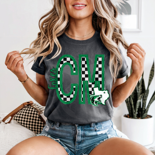 Caddo Mills Foxes Checkered CM