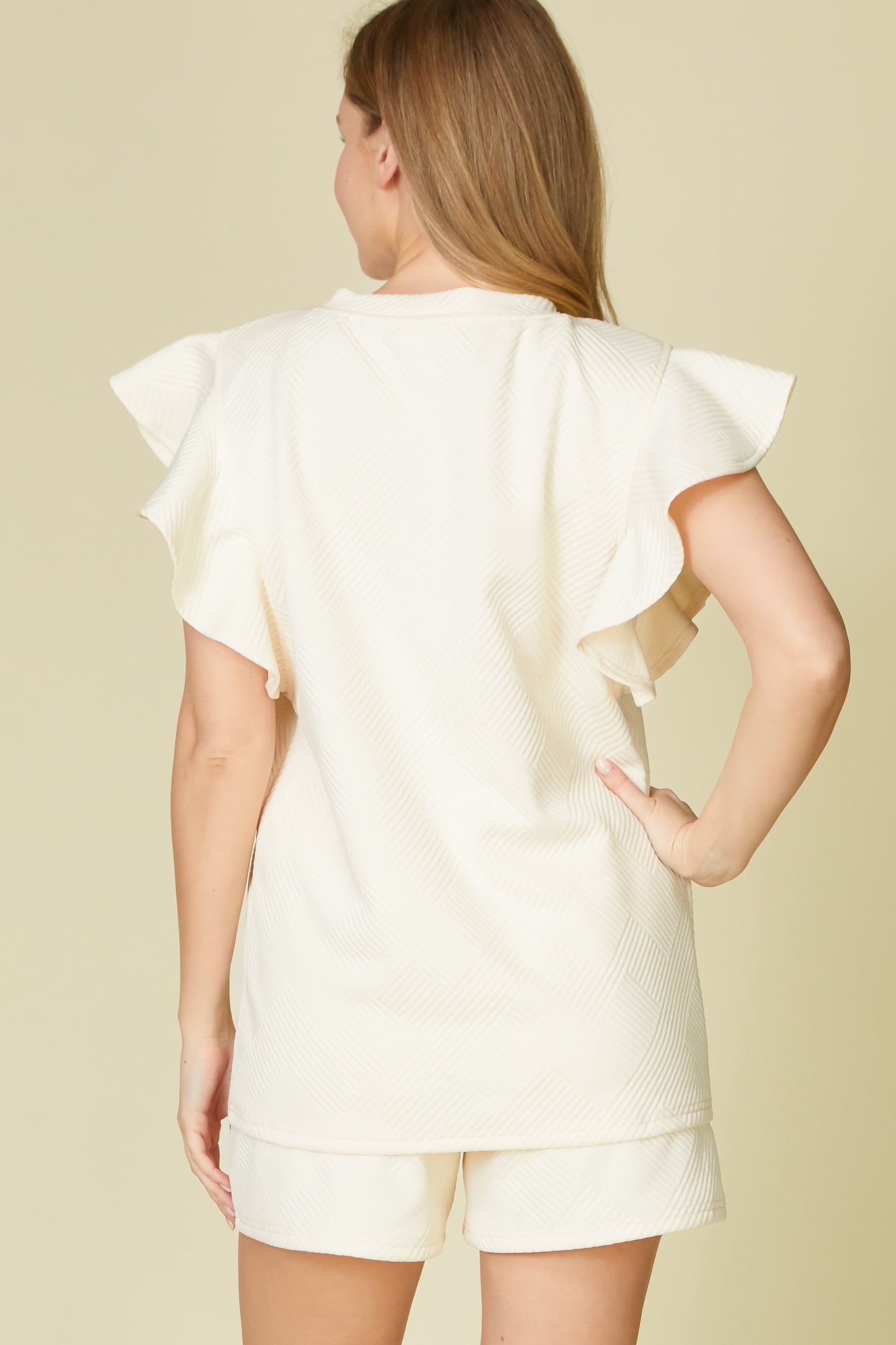 Ivory Frilled Short Set