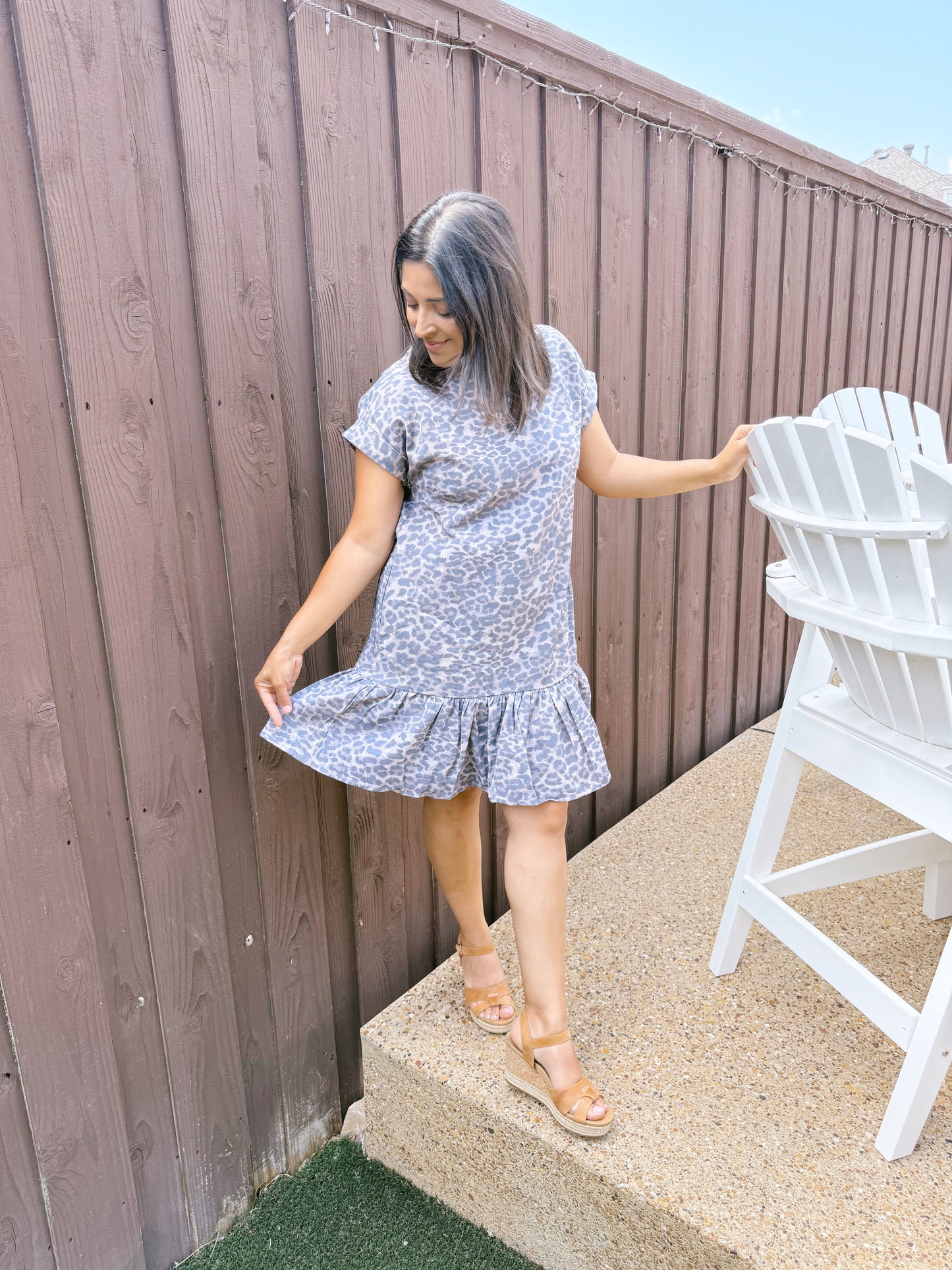 LEOPARD PRINT MINI DRESS WITH POCKETS