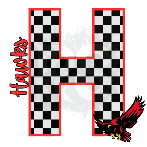 Heath Hawks Checker Tee- Grey