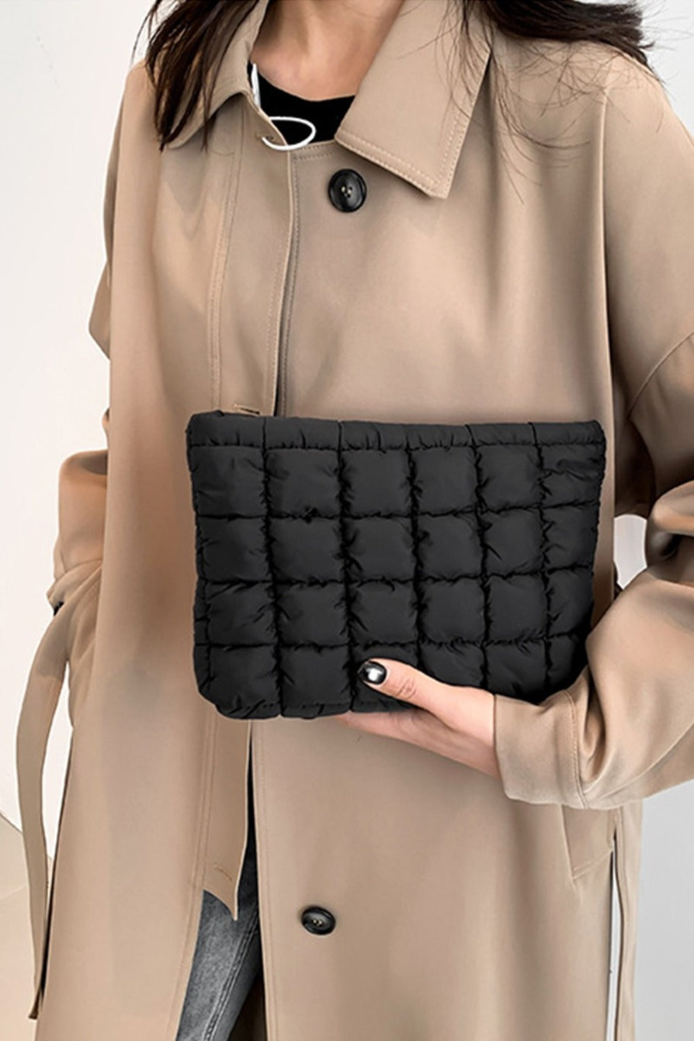 Zenana Quilted Puffy Clutch Bag