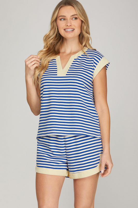 Striped Top and Shorts Set