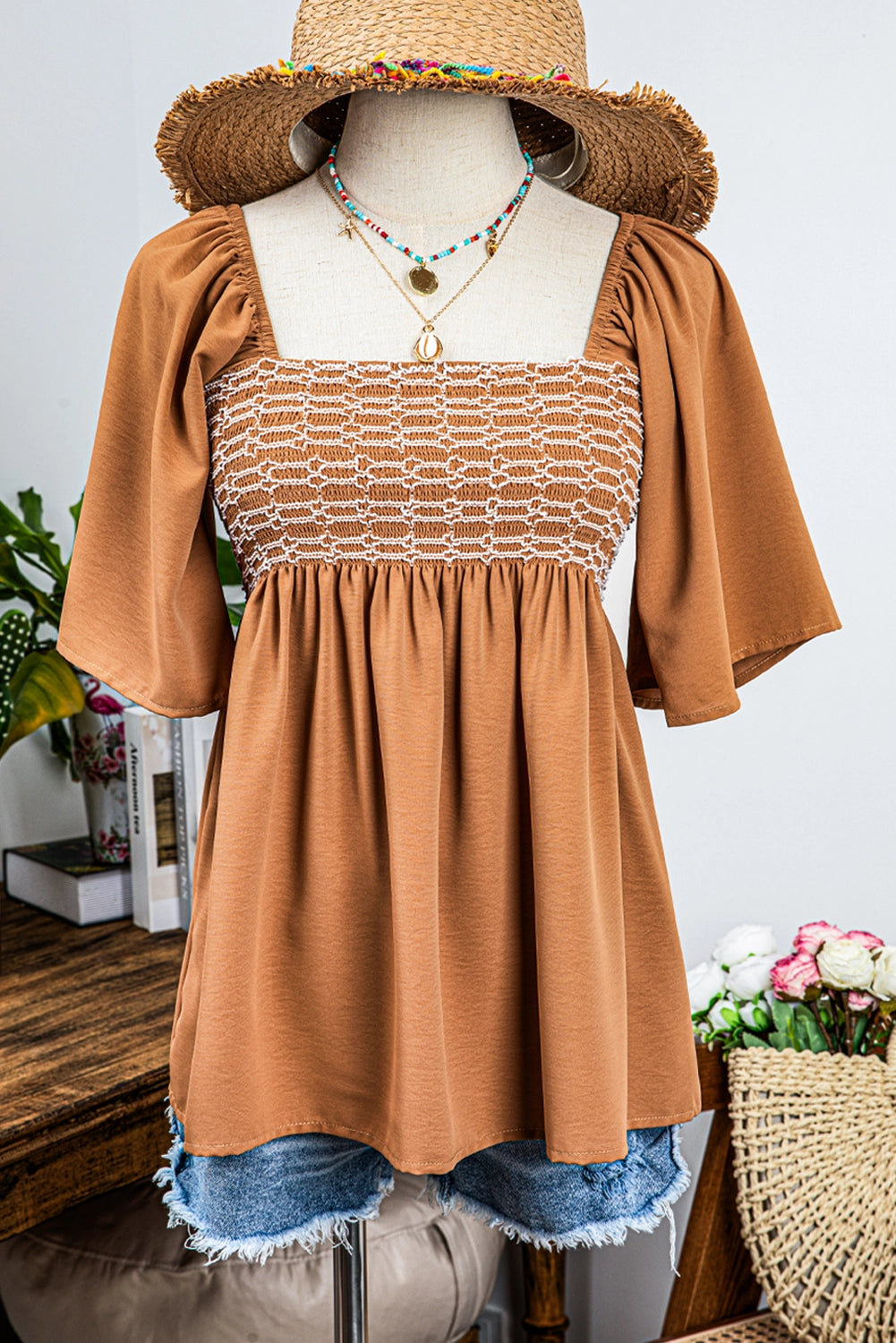 Square Neck Flowy Top