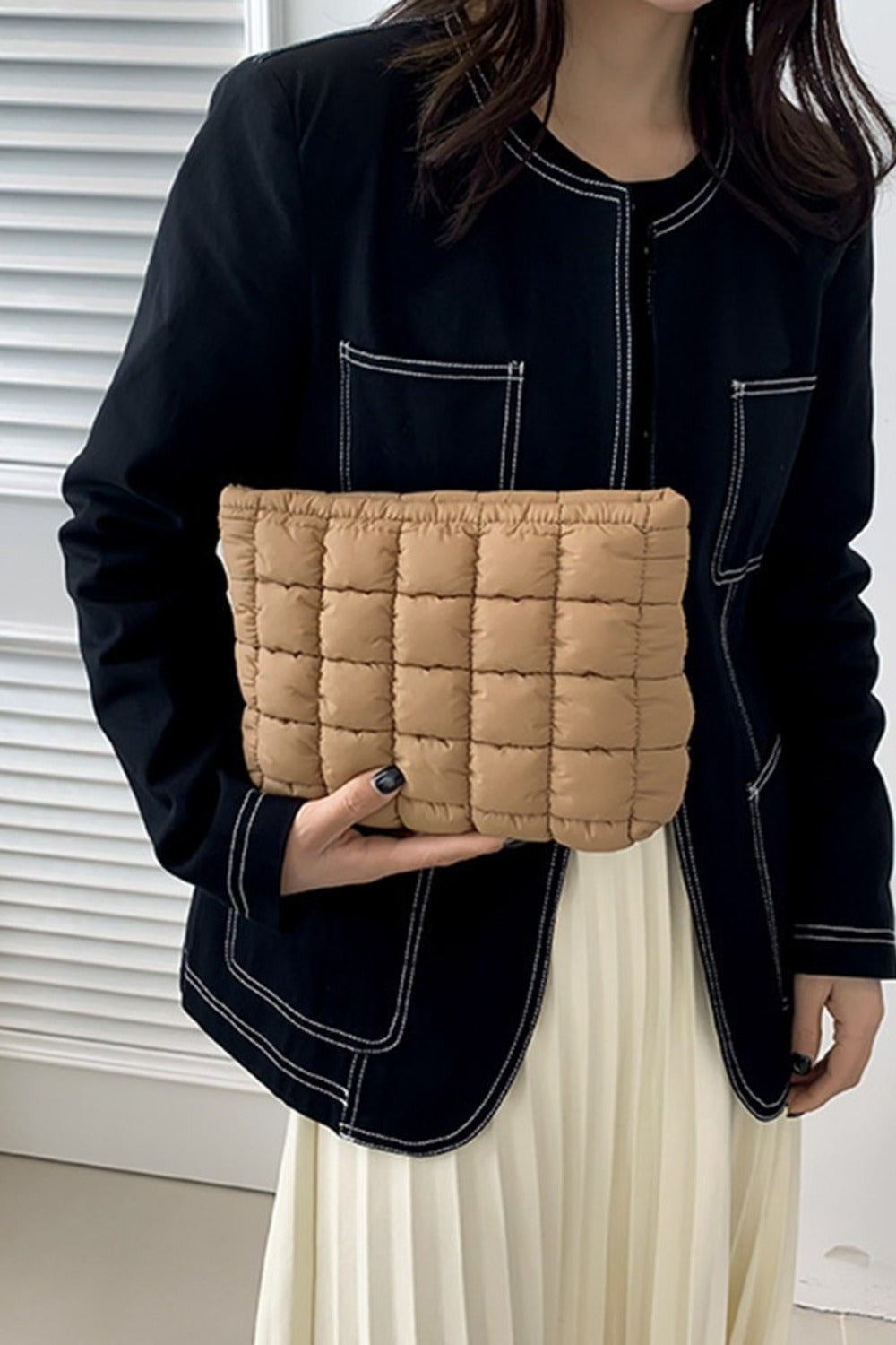 Zenana Quilted Puffy Clutch Bag