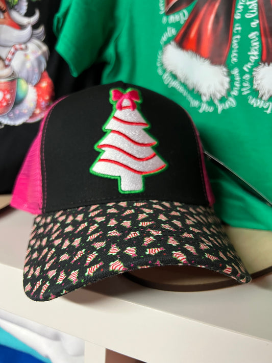 Embroidered Christmas Tree Cap