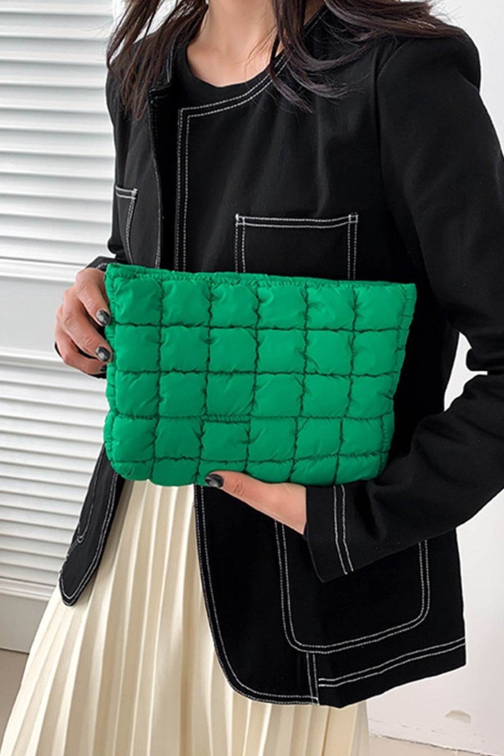 Zenana Quilted Puffy Clutch Bag