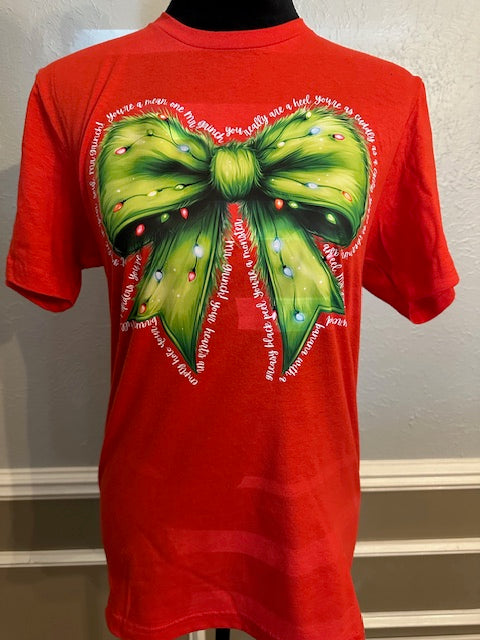 Red Grinch bow