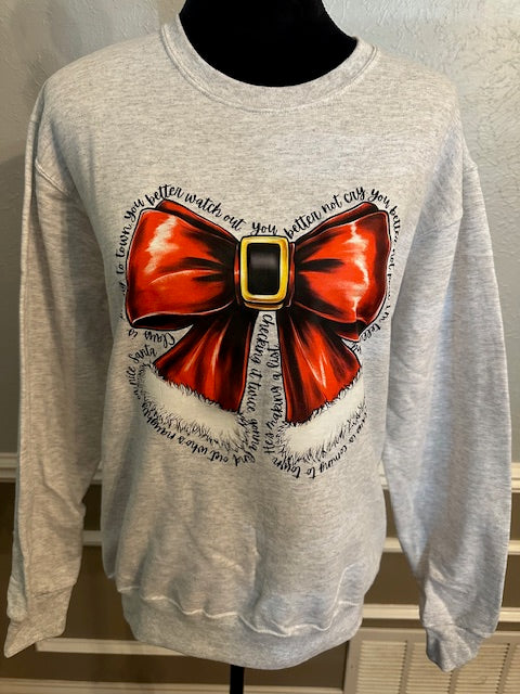 Santa Bow Sweatshirt