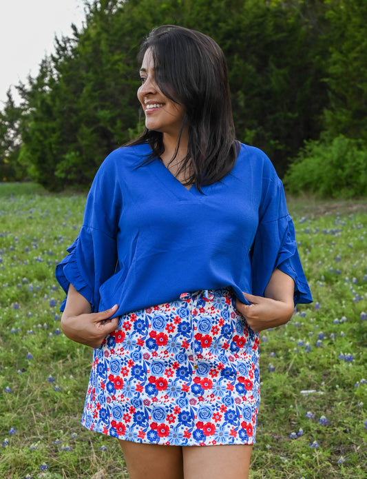 Amy Ruffle Royal Sleeve Top
