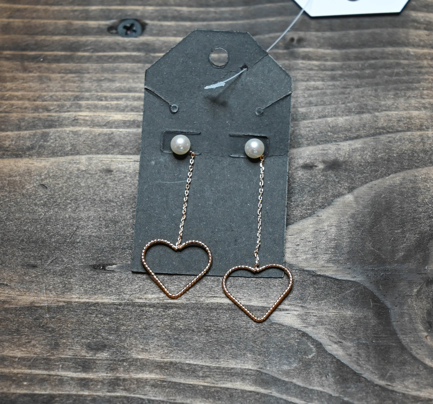 Heart and Pearl Earrings