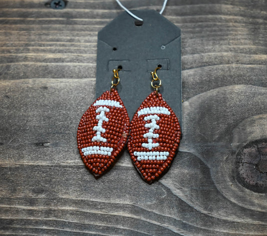 Football Beaded Earrings