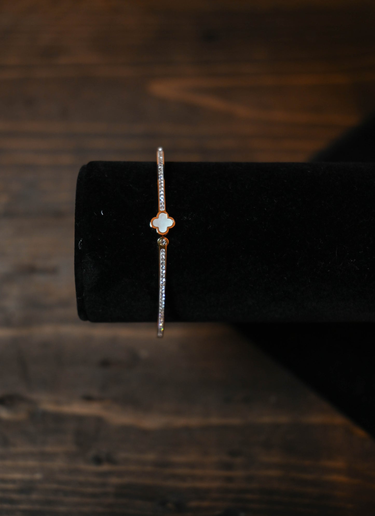 Gold and White Bracelet with Diamond Gem Accents