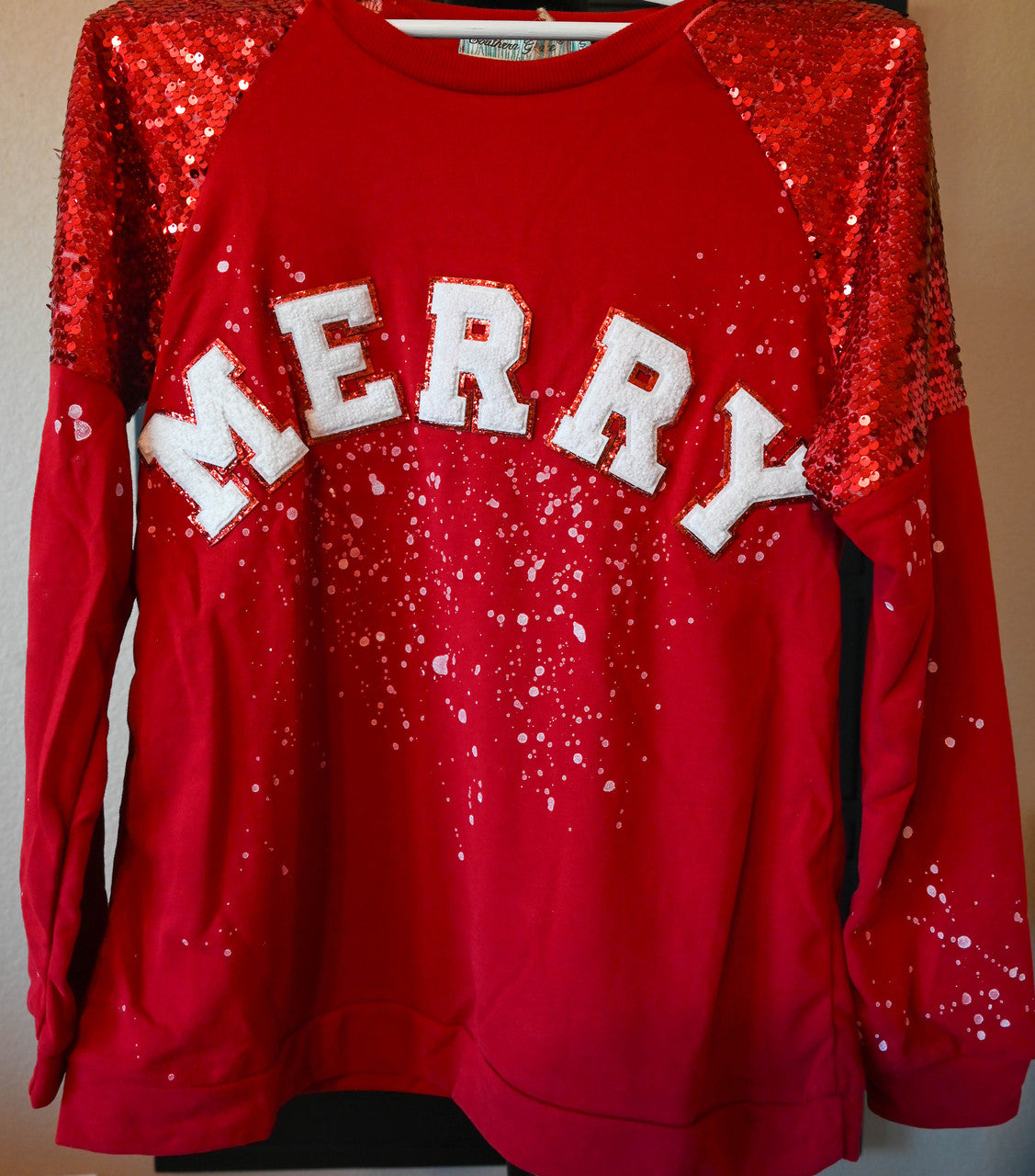 Merry Chenille Patch Lightweight Sweater