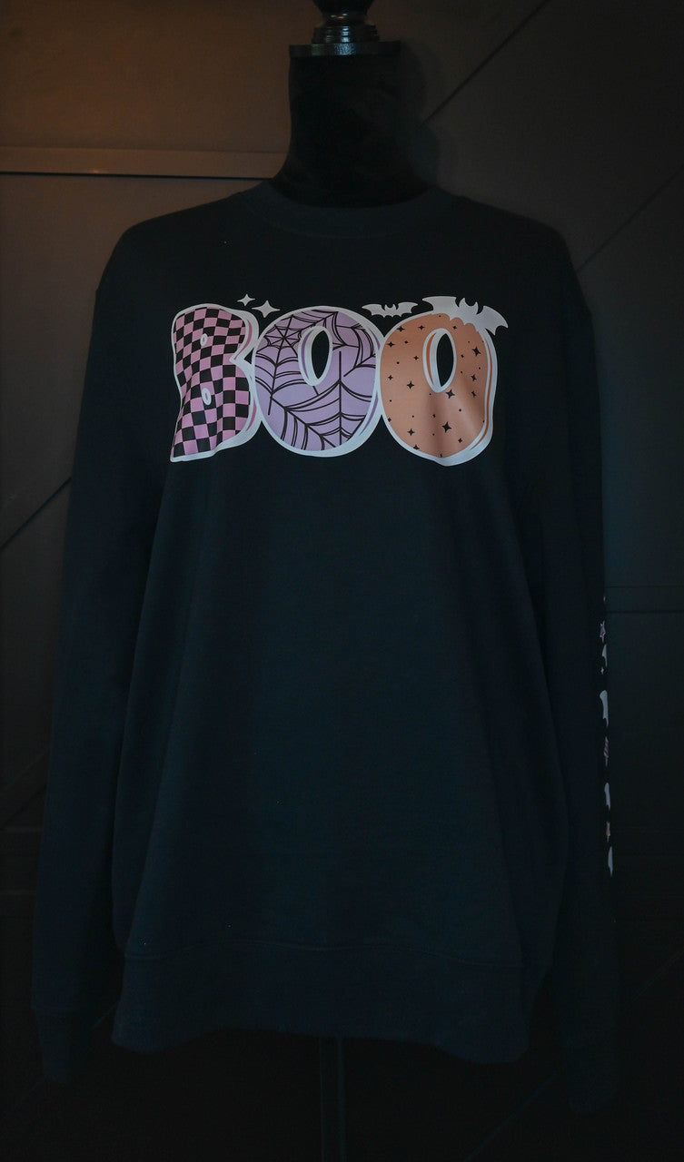 Boo Sweatshirt with Detailed Sleeves