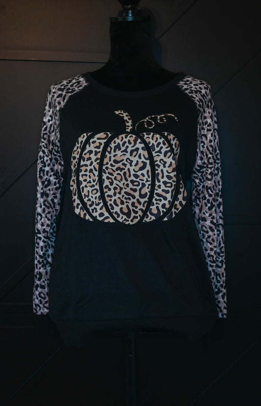 Leopard Pumpkin Long Sleeve Tee