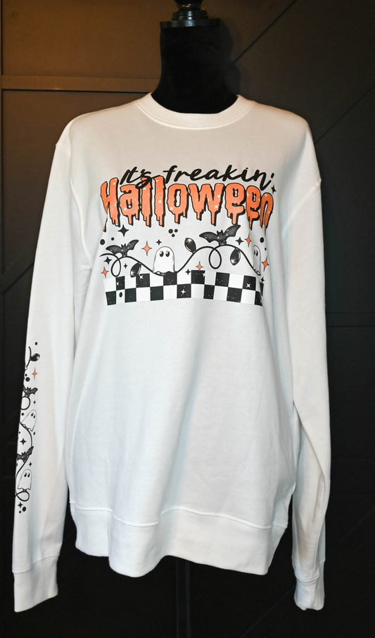 Freakin' Halloween Sweatshirt with Detailed Sleeves