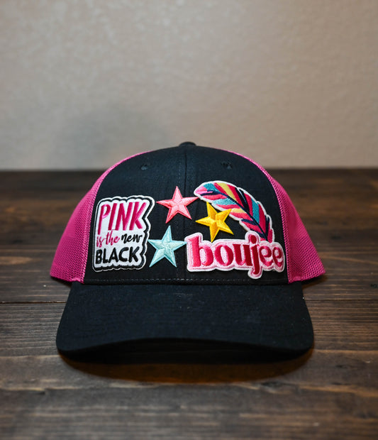 Pink and Black Boujee Trucker Hat