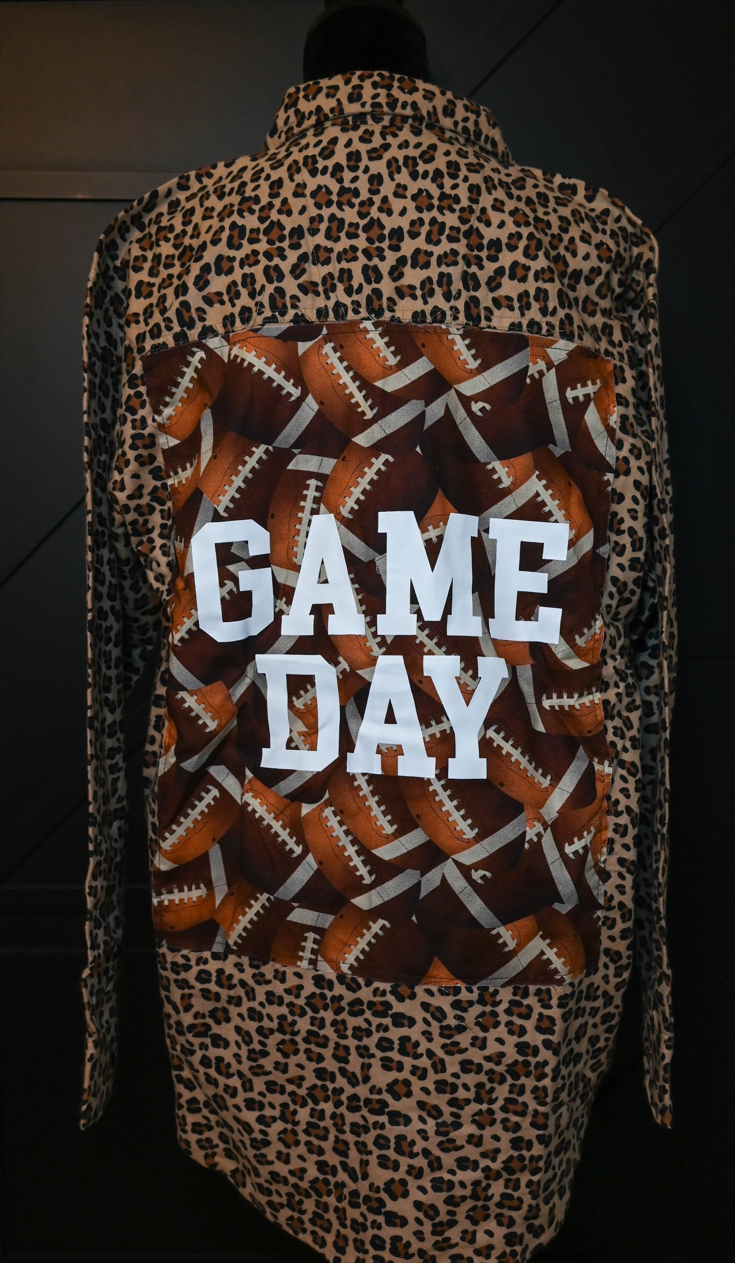 Leopard Flannel with Game Day Patch