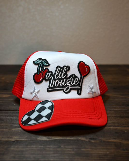 Red "A Lil' Boujee" Trucker Hat