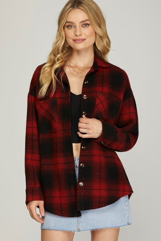 Red/Black Plaid Shacket