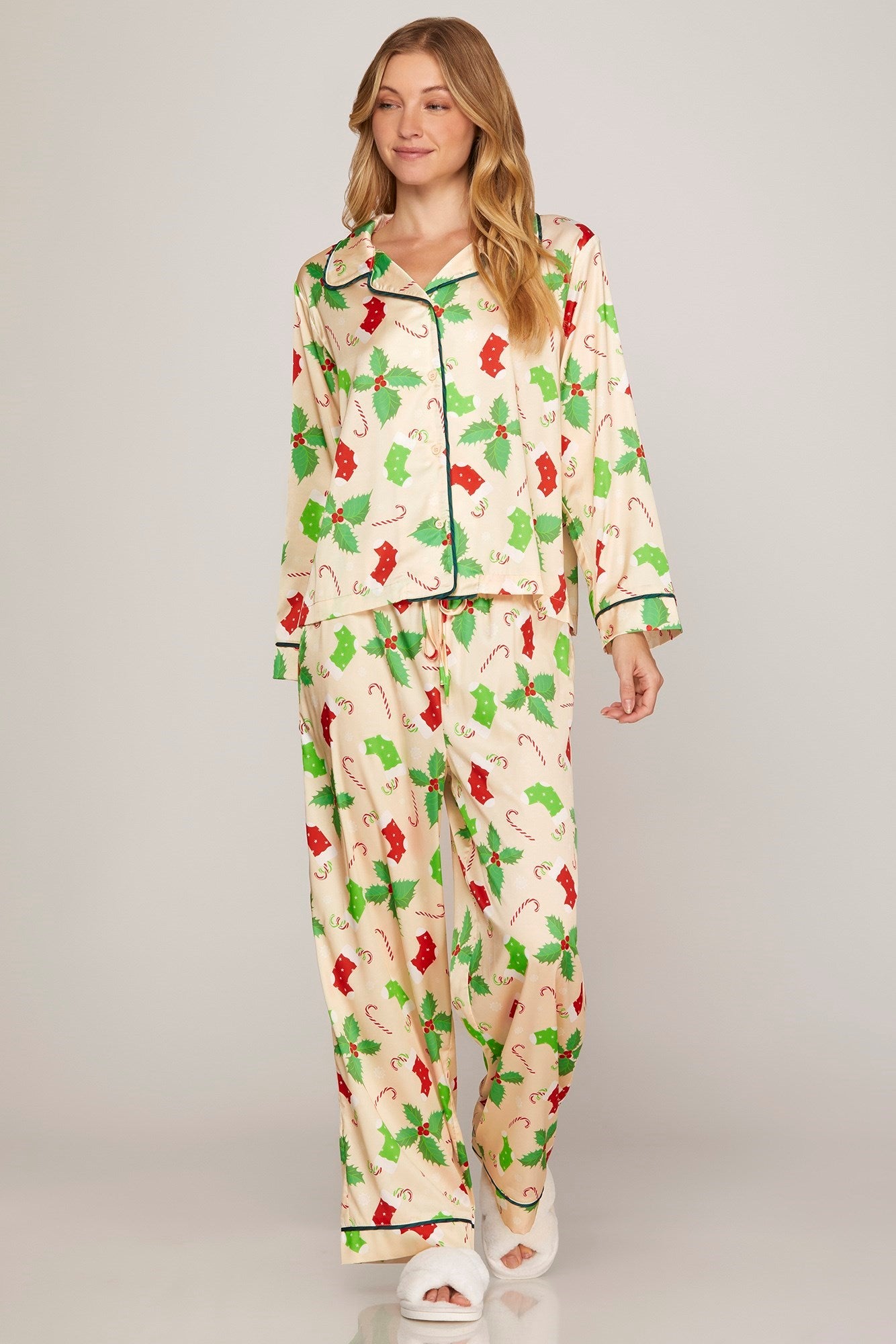 Christmas Satin Pajama Set