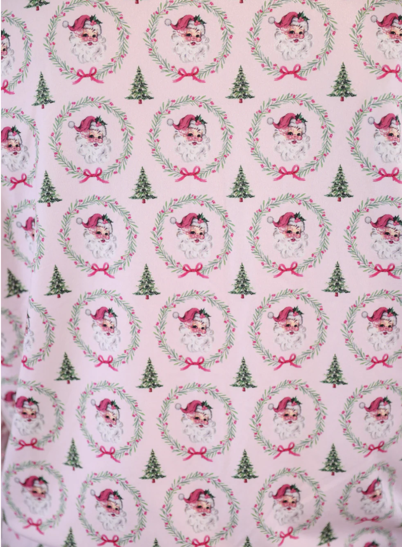 Vintage Santa 2 Piece Pajama Short Set