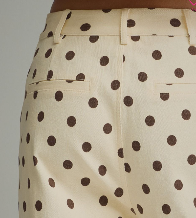 Polka Dot Button-Front Jeans