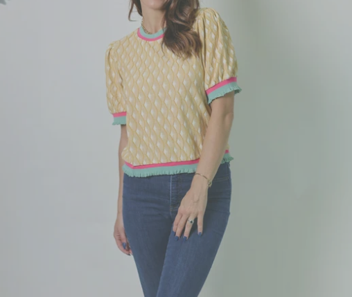 Mustard Geo Textured Top
