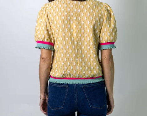 Mustard Geo Textured Top