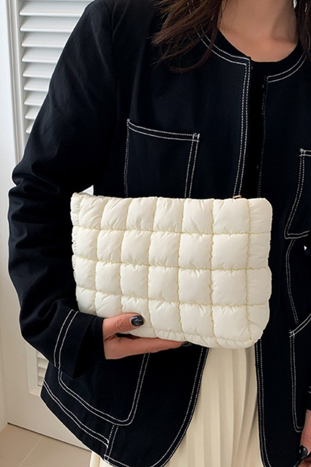 Zenana Quilted Puffy Clutch Bag