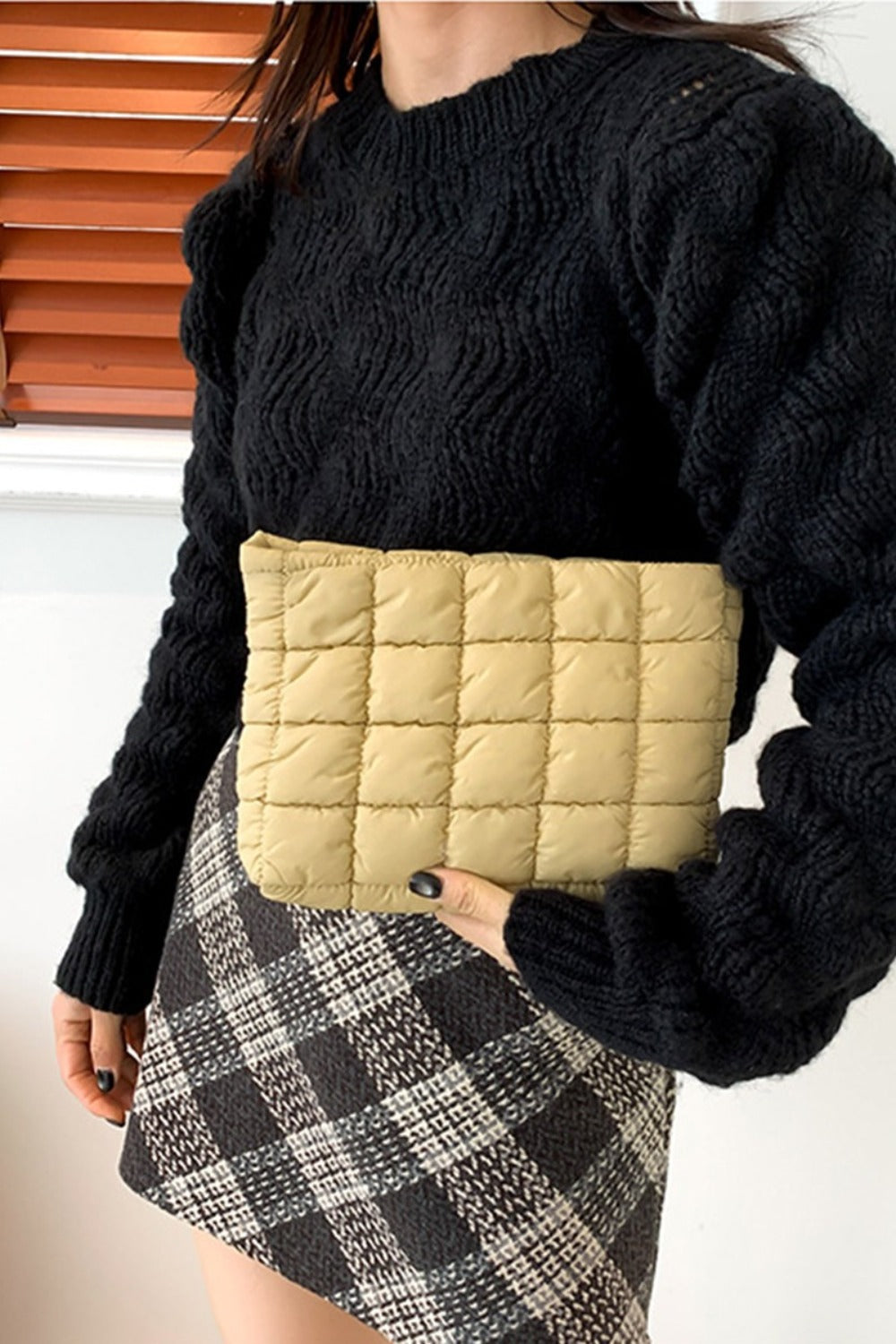 Zenana Quilted Puffy Clutch Bag