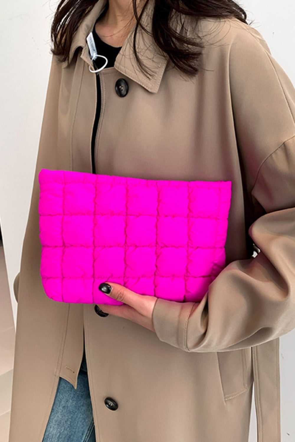 Zenana Quilted Puffy Clutch Bag