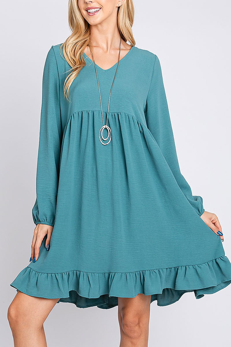 Long Sleeve V-neck Emperor Dress