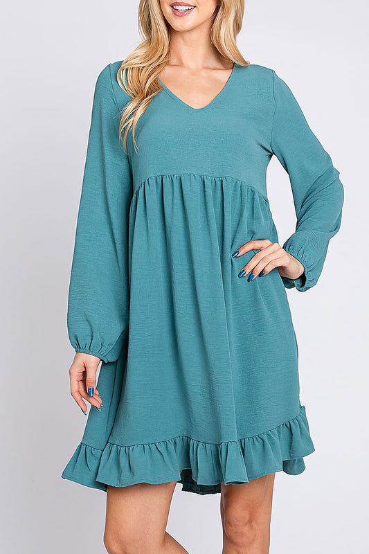 Long Sleeve V-neck Emperor Dress